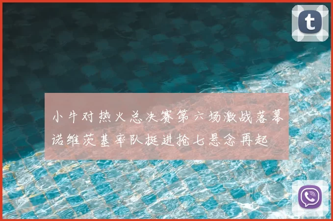 小牛对热火总决赛第六场激战落幕诺维茨基率队挺进抢七悬念再起